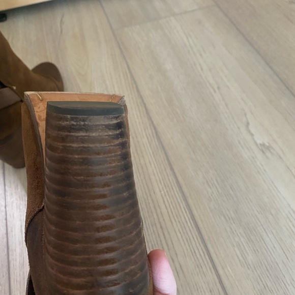 Rag & Bone brown suede booties.  Leather wrap detail.  Size 37 - Picture 5 of 8
